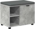 vidaXL Flurbank mit Kissen mit Regal mit T&uuml;r Betongrau 60 x 38 x 46 cm 891499