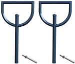 TRUTZHOLM 2x Fahrradanlehnb&uuml;gel 118 x 56 cm Stahl Durchmesser 60 mm Typ D