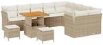 vidaXL Garten-Sofa-Set mit Kissen mit Speicher 12-Tlg Beige und Creme 3363471