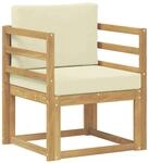 vidaXL 2 St&uuml;ck Outdoor-Sofagarnitur Polyester Wei&szlig; und Creme 3438959