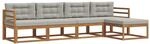 vidaXL Outdoor-Sofagarnitur mit Kissen 5 Stk Natur und Hellgrau 3367424