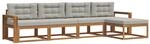 vidaXL Outdoor-Sofagarnitur mit Kissen 5 Stk Natur und Hellgrau 3367444