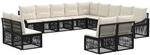 vidaXL Gartensofa-Set 13-Tlg Schwarz Poly-Rattan 3436168