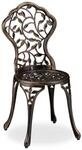 Relaxdays Bistroset Aluminium Bronze Witterungsbest&auml;ndig H&ouml;henverstellbar 65 cm x