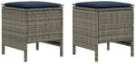 vidaXL Garten-Fu&szlig;hocker 2 St&uuml;ck Grau und Marineblau 38 x 38 x 45 cm 42025388