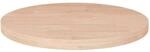 vidaXL Runde Tischplatte &Oslash;50x2,5 cm Unbehandeltes Massivholz Eiche 342902