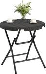 Outsunny Gartentisch Stahl HDPE Dunkelgrau 80L x 80B x 73H cm
