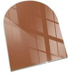 Tulup Glasplatte f&uuml;r Kamin Braun Funkenschutzplatte Kamin&ouml;fen Halbkreis 80x70...