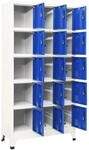 vidaXL Schlie&szlig;fachschrank Grau und Blau 90x40x180 cm Stahl Modell 1