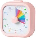 Relaxdays Timer Kunststoff Rosa Visueller Eckig 9 cm x 9 cm x 4,5 cm 0,12 kg