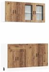 vidaXL 4 Tlg K&uuml;chenschrank-Set Porto Altholz-Optik Holzwerkstoff 3314879