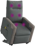 vidaXL Elektrischer Massagesessel mit Aufstehhilfe Dunkelgrau Stoff 3324106