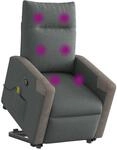 vidaXL Massagesessel mit Aufstehhilfe Dunkelgrau Stoff 3324096