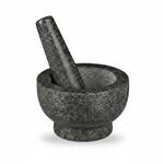 Relaxdays M&ouml;rser mit St&ouml;&szlig;el Granit Grau Standfest 13 cm x 8 cm 1,5 kg