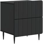 vidaXL Nachttisch Schwarz 43 x 34,5 x 49,5 cm Holzwerkstoff 894297