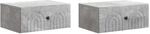vidaXL Wandmontierter Nachttisch 2 Stk Betongrau 49 x 34,5 x 20 cm 898112