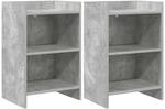 vidaXL Nachttische 2 Stk Betongrau 40 x 30 x 60 cm Holzwerkstoff 8011002