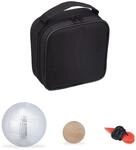 Relaxdays Boule Set Stahl Silber mit Tragetasche 7 cm 3 kg