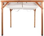 Beliani Garten-Pergola VILLAROSA Beige Heller Holzfarbton 380x320x250