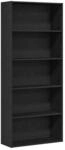 vidaXL B&uuml;cherregal Schwarz Eichen-Optik 80x30x189 cm Holzwerkstoff 3329274