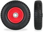 Relaxdays Schubkarrenrad 2er Set Vollgummi Schwarz Pannensicher Kugellager 22 cm x 6