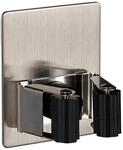 Relaxdays Ger&auml;tehalter 2er Set Edelstahl Kunststoff Silber Schwarz Selbstklebend 8