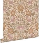 ESTAhome Tapete Blumen und V&ouml;gel im Jugendstil Beige Terrakotta und Altrosa 53...