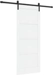 vidaXL Schiebet&uuml;r Wei&szlig; und Schwarz 83 x 202 cm Massives Kiefernholz 3445398