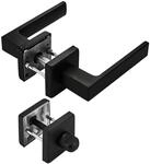 SOTECH T&uuml;rdr&uuml;ckergarnitur CUBE Schwarz Rosette WC mit Befestigungsmaterial