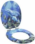 vidaXL Soft-Close Toilettensitz Blau 44 x 38 cm MDF-Platte 42027179