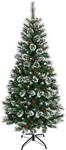 Costway K&uuml;nstlicher Weihnachtsbaum 180cm mit Roten Beeren PVC Nadeln