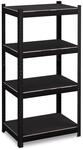 Relaxdays Schwerlastregal Stahl Schwarz 4 Ebenen Teilbar 120 cm x 60 cm x 40 cm 12 kg