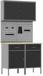 vidaXL Werkbank mit Schubladen 5-Tlg Schwarz Ingenieure Holz und Stahl 3321416