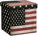 Relaxdays Sitzhocker Kunstleder USA Faltbar mit Stauraum 38 cm x 38 cm x 38 cm 2,5 kg