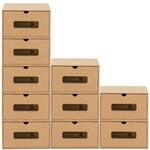 BigDean 10er Boxen Set mit Schublade und Sichtfenster Pappkarton aus Kraftpapier