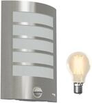 Oktaplex Alto Au&szlig;enlampe mit Bewegungsmelder Edelstahl E27 Leuchtmittel...