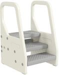 AIYAPLAY Kinder Tritthocker Kunststoff Grau 43L x 42B x 65,5H cm