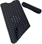 Relaxdays Badewannenmatte XXL PVC Schwarz Rutschfest 97 cm x 39 cm x 0,7 cm 0,8 kg