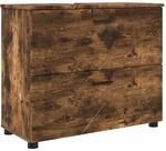 vidaXL Badezimmerschrank mit T&uuml;r Ger&auml;ucherte Eiche 76,5 x 35 x 64 cm 883299