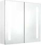 vidaXL LED-Spiegelschrank f&uuml;rs Bad Gl&auml;nzend Wei&szlig; 62x14x60 cm 326524