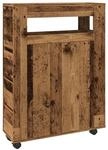 vidaXL Badschrank Schmal mit Rollen Altholz-Optik Holzwerkstoff 855275
