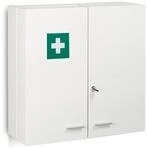 Relaxdays Medizinschrank Stahl Wei&szlig; Abschlie&szlig;bar 53 cm x 53 cm x 21,5 cm