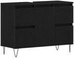 vidaXL Waschbeckenschrank mit T&uuml;r Schwarz Eichen-Optik 80 x 33 x 60 cm 862894