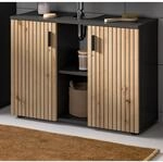 Inn.Furn Waschbeckenunterschrank in Eiche und Grau 80 cm Livia