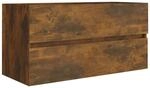 vidaXL Waschbeckenschrank R&auml;uchereiche 90x38,5x45 cm Holzwerkstoff 815654