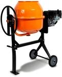 EBERTH Betonmischer 140L mit 6,5PS Benzinmotor, Gestell, Trommel und Zahnkranz aus