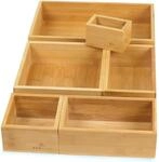 addhome 6er Set Bambus Schubladen Organizer Individuelle Boxen inkl. Pads