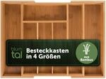 Blumtal Besteckkasten Bambus Ausziehbar mit 5 Bis 7 F&auml;chern Medium