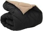 vidaXL Winterbettdecke Schwarz und Taupe 200 x 135 cm Mikrofaser 42025728
