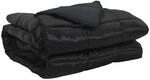 vidaXL Ganzjahresbettdecke Schwarz 200 x 135 cm Satin und Mikrofaser 42025812
